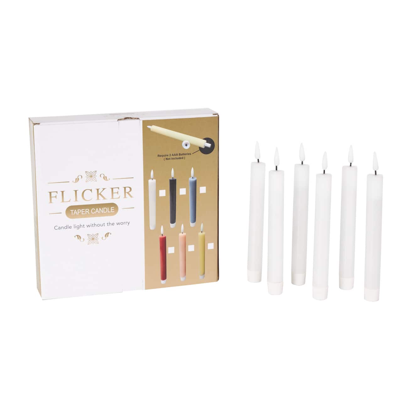 8" Flameless Wax Candles with Remote Control, 6ct.